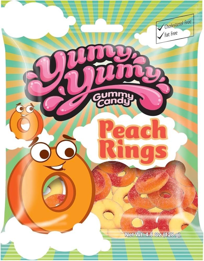 yummy gummy candy peach rings
