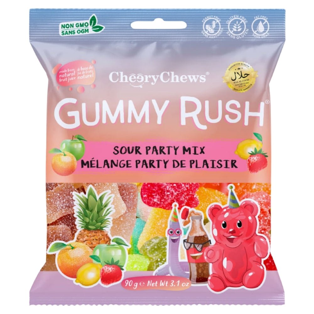 cherry chews gummy rush sour party mix
