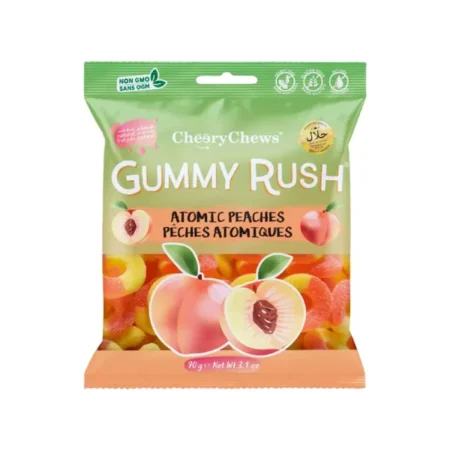 cherry chews gummy rush atomic peaches