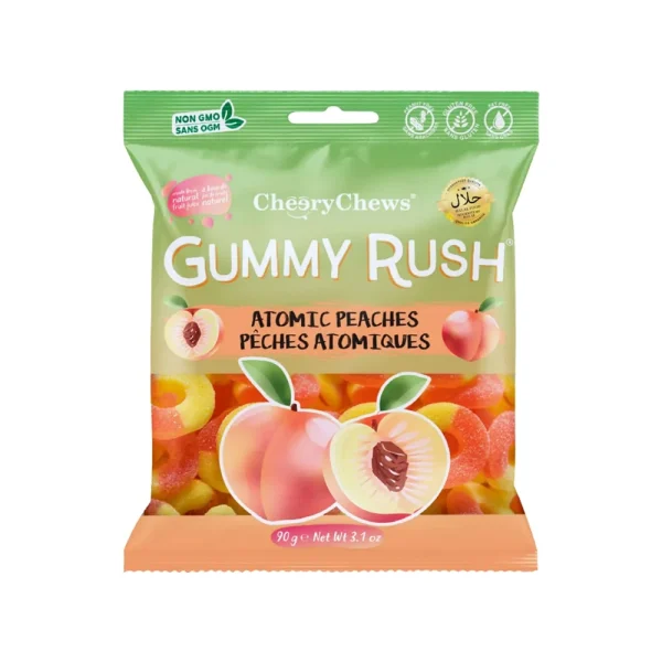 cherry chews gummy rush atomic peaches
